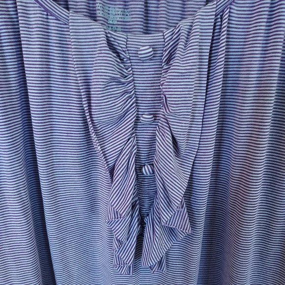 Lane Bryant Purple Striped Shirt Size 26/28 - Picture 3 of 7